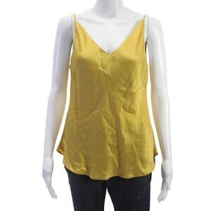Ottod Ame Womens Yellow V-Neck Camisole Viscose Sleeveless Size 6